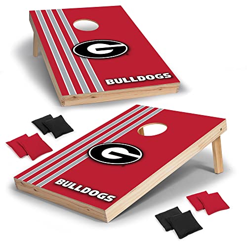 Wild Sports 2' x 3' Solid Wood Cornhole Set with Direct Print HD Team Graphics – Great Gift for Any NCAA Fan! Bean Bag Toss Family Outdoor Games – Georgia Bulldogs