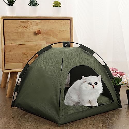 Portable Pet Camping Tent for Indoor Cats and Small Dogs, Breathable Outdoor Backyard Tents Camp, Beach Tent Sun Shelter with Foldable Non-Slip Base for Travel