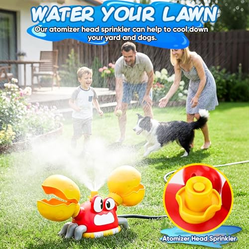Water Sprinkler for Kids, Summer Outside Water Toys Attached to Garden Hose with 3 Spray Patterns & 4 Bean Bags for Toss Game, Kids Sprinklers for Yard Lawn Pool Games for Age 4-12 Yr Old Boys Girls - color: Red
