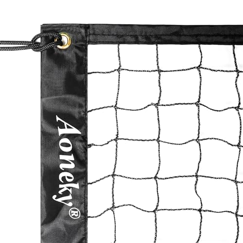 Aoneky 20ft x 3ft Badminton Replacement Net, Nylon Practice Net for Backyard & Indoor Games, Includes Hanging Cords, Portable Netting Only (No Poles)