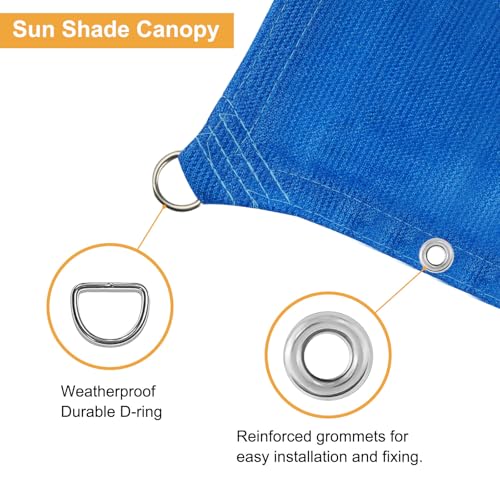 2' x 5' Blue Sun Shade Sail Straight Edge with Grommets UV Block & Water Permeable Canopy Cover for Patio, Garden, Backyard, Yard & Outdoor - color: Blue, size: 2' x 5'