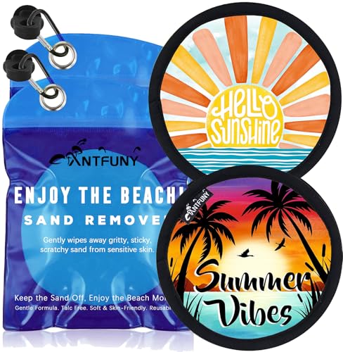 Antfuny 2 Pack Sand Rremover for Beach Eraser Women Dog Vacation Essential Travel Must Have Ship 2025 Cruise Accessories Camping Gear Lake Day Stuff Surf Supplies Gadget Thing Towel Key West - color: 2 Pack Sunshine Summer