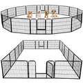 Yaheetech Dog Playpen Outdoor, 24 inch 16 Panels Dog Pen Indoor Heavy Duty Puppy Exercise Pen Metal Pet Fence for RV Camping/Yard/Garden - size: 24"