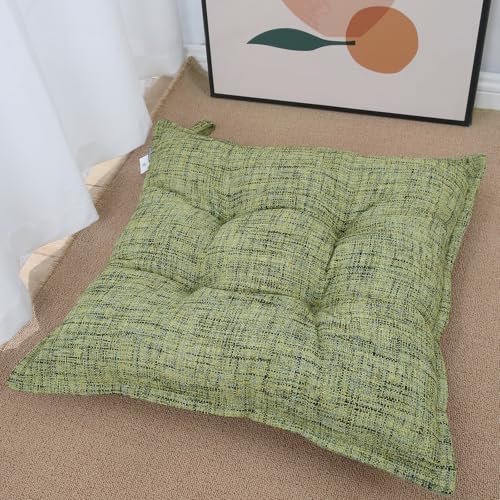 SINSOSSO Large Floor Pillow 22", Thickened Bite-Size Memory Foam Square Non-Slip Cushion for Office Back Support/Indoor Yoga/Chair Seat, Fashionable Color-Blocked Fabric & Washable, Yellow, 1 PCS - color: Yellow