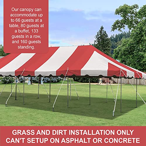 Party Tents Direct 20'x 40' Weekender Canopy Pole Tent with Sidewalls - Easy Up Canopy Tent with 160 Person Capacity - Outdoor Canopies for Parties, Weddings, and Events (Red/White) - color: Red, size: 20' x 40'