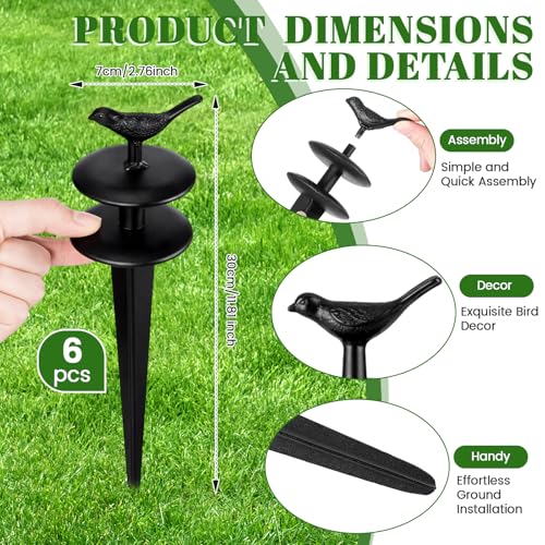 Zonon 6 Packs 12 Inch Garden Hose Guide Stake Heavy Duty Cast Iron Hose Guides Spike Decorative Garden Stakes Protector for Lawn Yard - Keeping Hoses Away from Flower Beds(Cute Style) - style: Cute Style