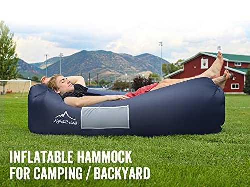 AlphaBeing Inflatable Lounger and Waterproof Wool Outdoor Blanket