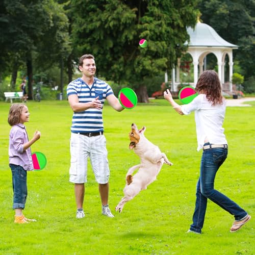 Outside Toys for Kids Ages 4-8 - Toss and Catch Ball Set, Kids Outdoor Games Yard Games for Kids and Adults with 6 Paddles and 3 Balls Toys for 3 4 5 6 7 8 Year Old Boys Girls Birthday - color: Green