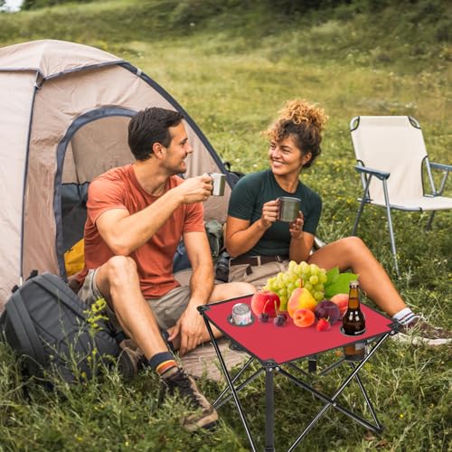 Moclever Foldable Camping Table–Ultralight Portable Table with Cup Holders&Carry Bag, Perfect for Outdoor Adventures,Picnic,Beach, BBQ,Hiking & Home Use - style: 1 Pc Red
