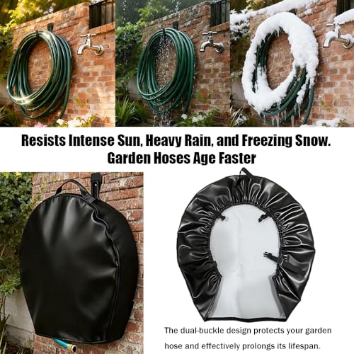 Garden Wall Hose Cover - for Garden Hose 5/8 in. x 50-100ft, Waterproof,Sun-Proof,Dustproof,Oxford Spun Cloth/Leather, Hose covers for outside (Leather-for Hose 5/8 in. x 50-100ft) - color: Leather-for Hose 5/8 in. x 50-100ft