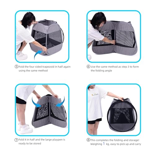 NAFU Foldable Cat Playpen, Trapezoidal Design for Better Standing, Portable Pet Tent for Indoor and Outdoor Use of Kitten and Puppy, Dog Play Enclosure, Small Animals Houses & Condos