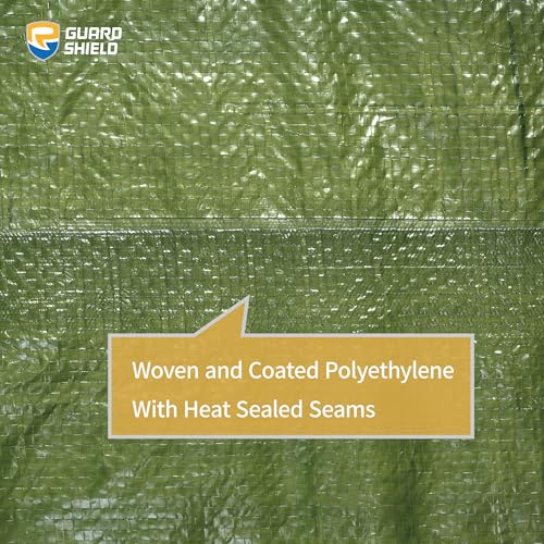 GUARD SHIELD Tarp Green 9x12 Feet Multi Purpose Waterproof Poly Tarp Cover 5mil - color: Green, size: 9x12