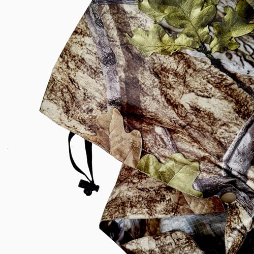 AUSCAMOTEK Camouflage Rain Poncho Hooded Waterproof Camo Raincoat with Blind Pattern for Hunting Hiking Camping Fishing - color: Turkey Blind