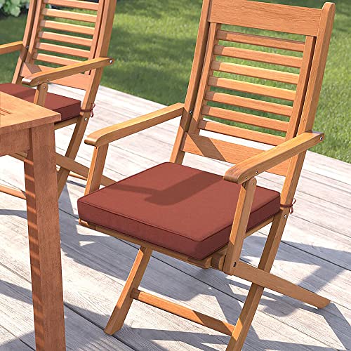 Magpie Fabrics Indoor Outdoor Waterproof Square Chair Cushion, 18" x 18" x 2.5", 2 Pack, Water Resistant Seat Cushions, for Patio Garden Office, Coral - color: Coral