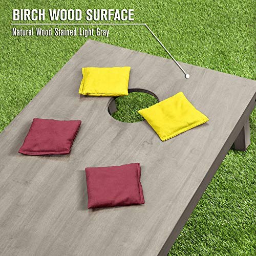 GoSports 4 ft x 2 ft Regulation Size Wooden Cornhole Boards Set - Includes Carrying Case and Bean Bags (Choose Your Colors) Over 100 Color Combinations - color: Burgundy & Yellow