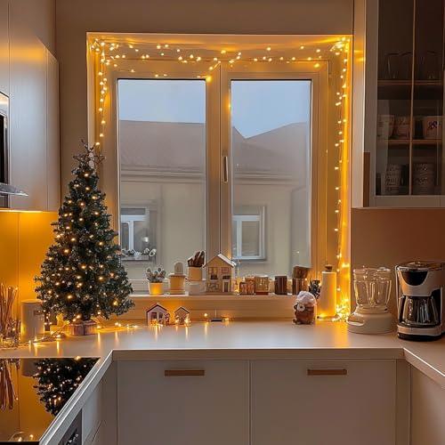 JMEXSUSS 300 LED Fairy Lights Plug in, 99 ft 8 Modes Remote Control Twinkle String Lights with Wheel, Warm White Christmas Lights Indoor Outdoor Waterproof for Bedroom Christmas Decor - color: Warm White, size: 99FT 300LED