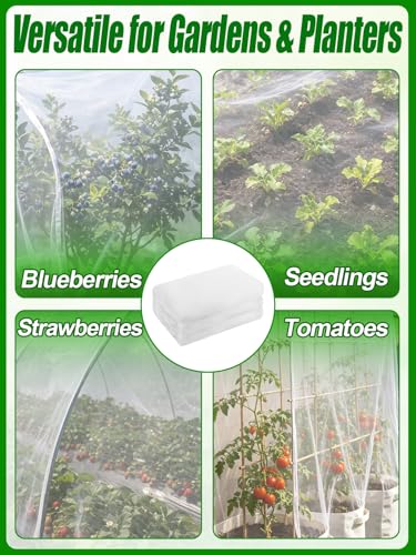 8x25ft Large Garden Netting - Ultra Fine Mesh Plant Covers to Keep Small Animals Pest Out, Bird Barrier Screen for Protecting Vegetables Fruits Flowers Raised Beds (Without Support Pole) - size: 8 x 25ft
