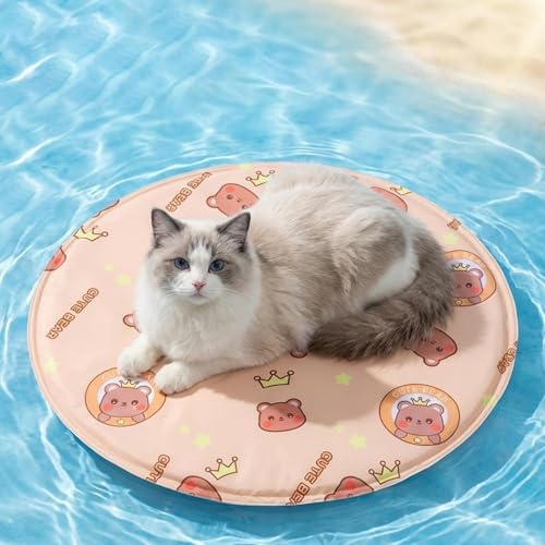 Widely Use Cooling Dog Bed - Soft Gel Non-Slip Pad, Foldable Reusable Mat, Pressure Activated Sheet | for Car Trip Park Beach Picnic Balcony Lawn Travel Summer Heat Relief - color: Khaki