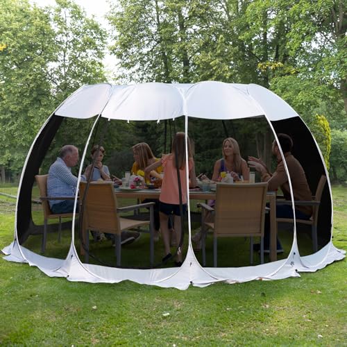 Alvantor 15'x15' Pop Up Screen House Tent, Instant Outdoor Gazebo with Mosquito Netting & UPF 50+ Sun Protection, Portable Canopy Shelter for Patio, Backyard, Camping (12-15 Person),Grey - color: Gray, size: 15'x15'