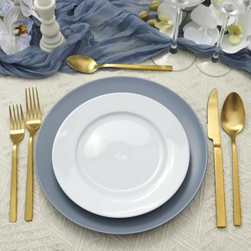 Gold Silverware Set 40-Piece 18/10 Stainless Steel Cutlery Matte Polished Cuboid Handle Flatware Sets Service for 8 - color: Matte Gold