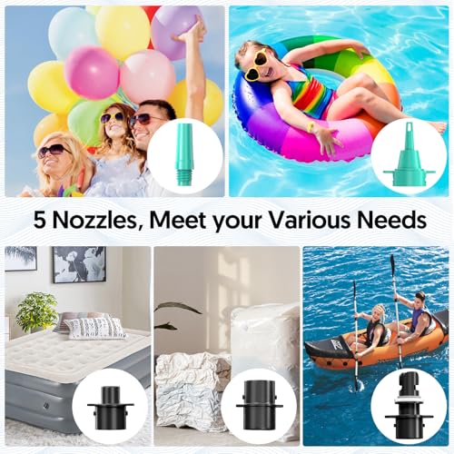 MAACOULD Electric Air Pump for Inflatables: Air Mattress Pump for Balloons Pool Floats Boat for Quick-Fill Inflator/Deflator - 400W 110V AC Inflatable for Gender Reveal Celebration Party Outdoor Home