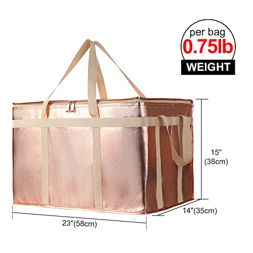 Bodaon 4-Pack Cooler Insulated Food Delivery Bag, Rideshare Delivery Bag, XXX-Large Thermal Bags for Catering/Hot Pizza, Travel/Camping/Picnic/Grocery Reusable Warmer Frozen, Purple-Black Edge - color: Gold, size: XXX-Large