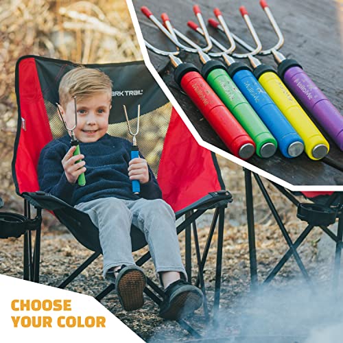 MalloMe Smores Sticks for Fire Pit - Accessories for Campfire Marshmallow Roasting Sticks Smores Kit Outdoor - Smore Skewers Hot Dog Fork For Outside, Camping Essentials Bonfire Gear Long 34" 20 Pack - size: Set of 20