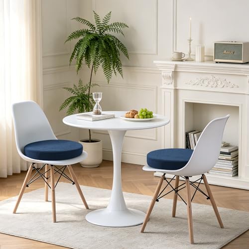 Tromlycs Round Chair Seat Cushion Pad 16 inch for Circle Bistro Chairs Non Slip Foam Cushion Navy Blue - color: Navy Blue, size: 16 inch