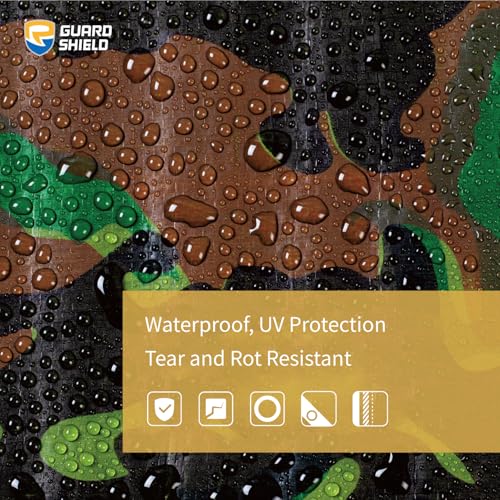 GUARD SHIELD Camo Tarp Waterproof 8x10 Feet Lightweight Camouflage Tarp Poly Cover 6mil (2-Pack) - color: Light Camo, size: 8x10 (2-Pack)