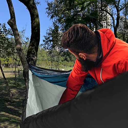 Gold Armour Hammock Underquilt for Single Hammocks and Double Hammocks, Insulated Warm Underquilt - Essential Camping Equipment Gear Under Quilts for Hammock (Black&Grey)