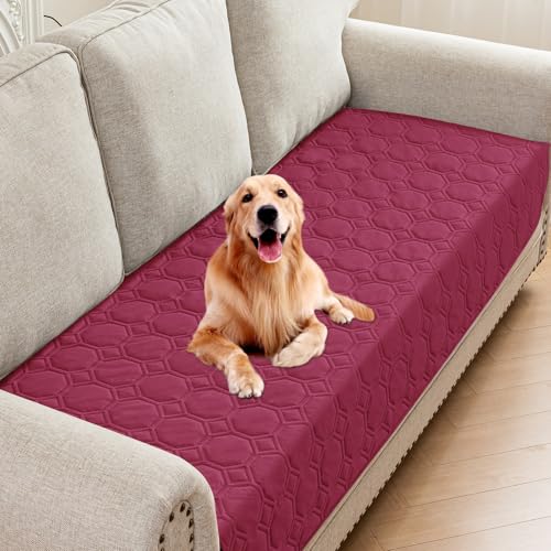 ZNSAYOTX Ultimate Cozy Blankets (30"x70") 100% Waterproof Sofa Mat Blanket for Dog Pets, Bed Couch Protector with Non-Slip Back Washable Durable, Pee Scratch Proof Easy to Clean (Wine Red) - color: Wine Red, size: 30x70 Inch