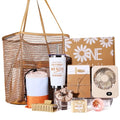 Beferr Mothers Day Beach Gifts Basket for Women, 79" X 83" Beach Blanket Waterproof Sandproof, Beach Mesh Tote Bags, Birthday Baskets for Her Wife Mom Sister Grandma Friend - color: Khaki