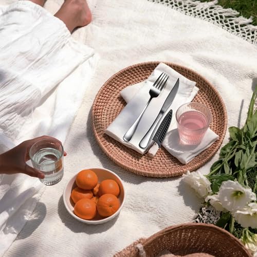 Travel Utensils with Case, Portable Travel Silverware Set Stainless Steel Lunch Box Cutlery Set for Work, Camping, Picnic, Hiking, Office (Silver) - color: Silver