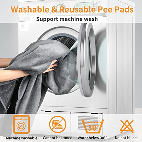 LOOBANI Washable Pee Pad for Dogs, 2 Packs Non-Slip Puppy Training Pads, Fast Absorbent Pet Whelping Pads, Puppy Playpen Mat for Incontinence, Housebreak, Crate, 41x41in, Gray - size: 41"*41"(Pack of 2) Gray