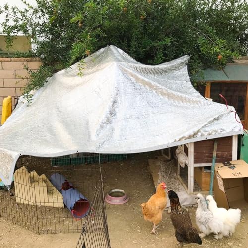 10x20' Aluminum Shade Cloth - for Car,90% Reflective Sun Shade Cloth for Garden Patio Pergola Cover Shade Sails Silvery Durable Shade Neting for Backyard Dog Chicken Coop Shade Cloth - size: 10'x20'