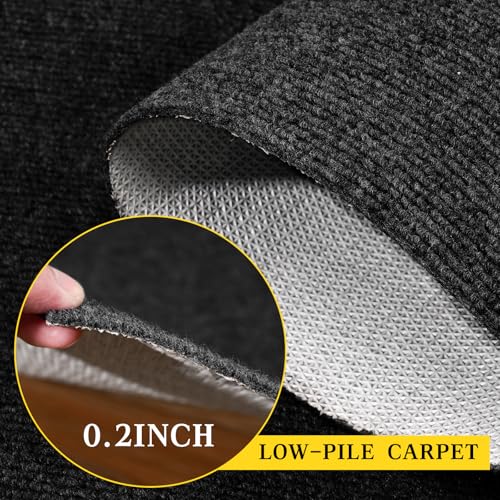 2x6 ft Outdoor Runner Rug, Non-Slip Indoor Outdoor Carpet Runner with TPR Backing, Waterproof Mat for Hallway, Kitchen, Patio, Garage, Deck, Entryway, Black Fine Stripes - color: Black Fine Stripes, size: 2' x 6' (Runner)