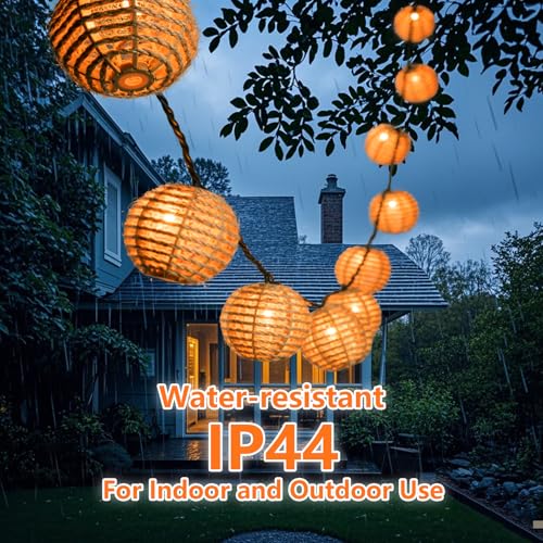 Outdoor-String-Lights-Waterproof, Boho String Lights for Patio, Garden, Porch, Balcony, Gazebo Decorative (Twine Ball) - style: Twine Ball