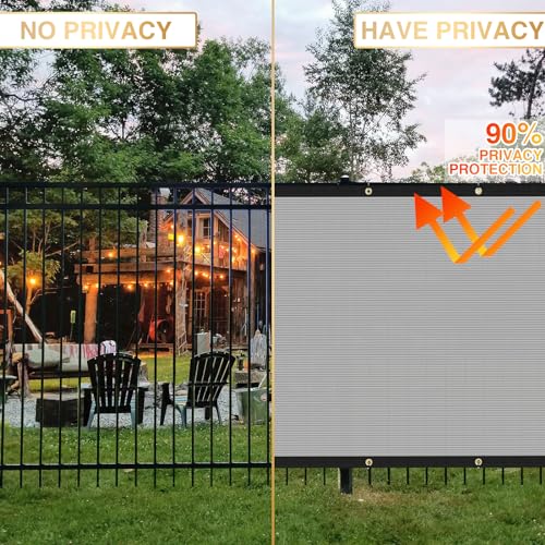 Privacy Fence Screen 8' x 1' Fencing Cover Heavy Duty Mesh Windscreen Cloth for Outdoor Garden Patio Backyard Chain Link Fence Gray - color: Gray, size: 8' x 1'