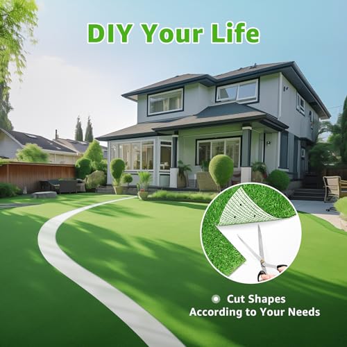 Artificial Turf Grass Outdoor - Synthetic Realistic Fake Grass Turf Indoor Rug with Drainage Holes for Patio, Balcony, Backyard Decoration - Pet Friendly Dog Grass Mat (3Ft x 5Ft) - size: 3FT x 5FT