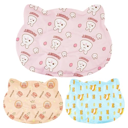 Cat Cooling Mat, Adorable Animal Patterns, 45x34x2cm, Cool Pet Pad, Self-Cooling Pressure Activated Mat, Adorable Heat Relief, for Living Room Bedroom Windowsill Road Trip Vacation - color: puppy++bear