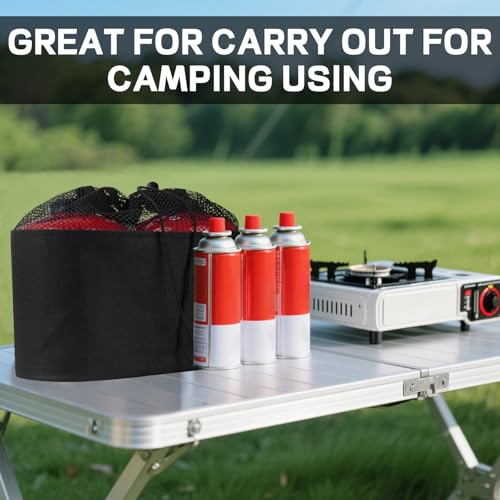 2-Pack 1LB Padded Propane Cylinder Storage Bag, Oxford Fabric Gas Tank Protective Bag, Mesh & Drawstring Design Mini Fuel Cylinder Organizer for Outdoor Camping, Hiking & RV Trips