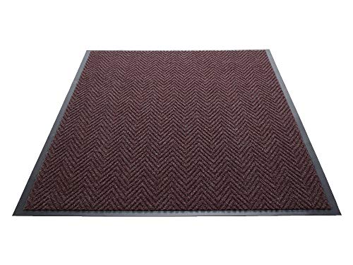 Guardian Golden Series Chevron Indoor Wiper Floor Mat, Vinyl/Polypropylene, 3'x10', Red - color: Red, size: 3' x 10' (Rectangular)