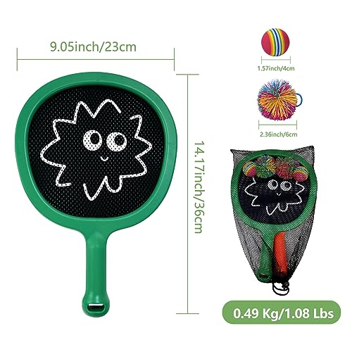 Portable Paddles and Bouncy Balls Set for Kids or Adults’ Indoor Outdoor Activities, Sport Game for Beginner or Intermediate, Swing Racket in Beach Pool Backyard Playground Lawn Park or Court - style: Casual