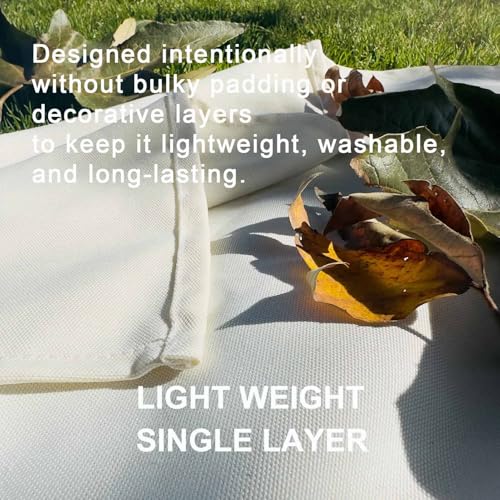 White Picnic Blanket & Beach Mat – Canvas, Machine Washable, Large 4’9” × 6’3” - color: Creamy White, size: 4'9" x 6'7" (Rectangular)