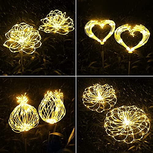 Solar Garden Lights 4-Pack Waterproof Decorative Pathway Firefly Lights for Courtyard & Garden Party Warm White - color: Warm White
