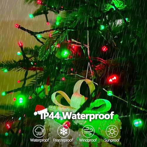 OZS Connectable Red and Green Christmas String Lights, 2Pack Total 164FT 400LED Christmas Lights for Outdoor Indoor, Plug in Tree Lights with 8 Modes, String Lights for Christmas Decorations Holiday - color: Red & Green