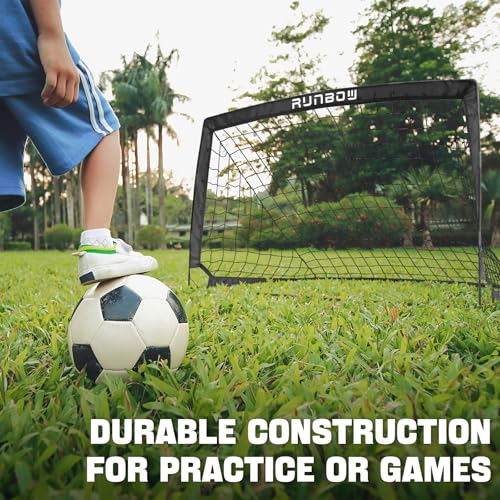 Soccer Goal for Backyard, 5x3 FT Portable Folding Soccer Net with Carry Bag for Kids and Adults Indoor/Outdoor Training Practice Use - color: Black, size: 5x3 Ft, 2 Pack