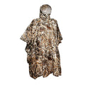AUSCAMOTEK Camouflage Rain Poncho Hooded Waterproof Camo Raincoat with Blind Pattern for Hunting Hiking Camping Fishing - color: Wetland