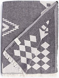 Bersuse 100% Cotton Bahamas XL Throw Blanket Turkish Towel Beach Blanket - Beach Camping Essentials - 75x90 Inches, Black - color: Black3