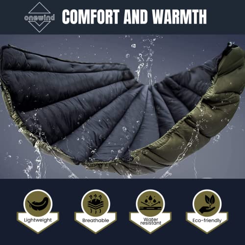 onewind Hammock Underquilt for Camping, Full Length and Lightweight Hammock Quilts with Insulation for Camping, Hiking, Backpacking, OD Green
